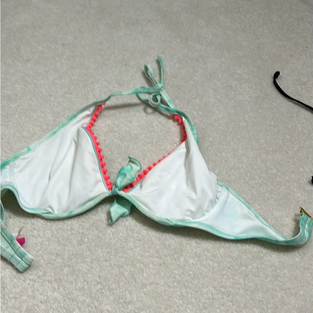VICTORIA’S SECRET TIE DIE SWIM BIKINI TOP SZ 36 D - Picture 3 of 9